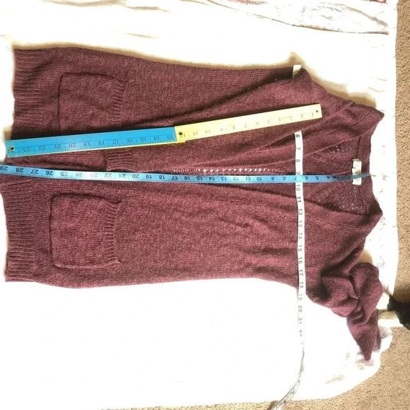 Pink Rose Knit Open Cardigan Women Size XS - Picture 3 of 6